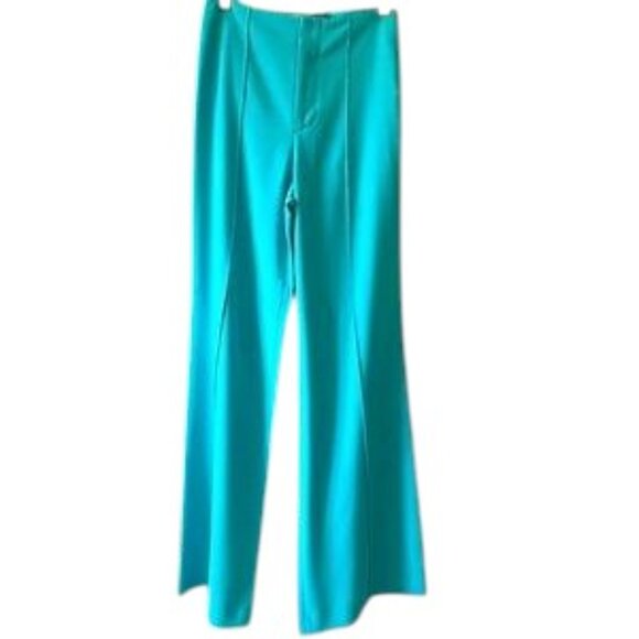NWOT Alice + Olivia Dylan Blue Hi wide-leg trouser pants Sz 2 - Picture 1 of 5